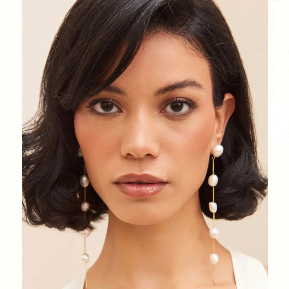 Cult Gaia Atum Freshwater Pearl Post Back Earrings